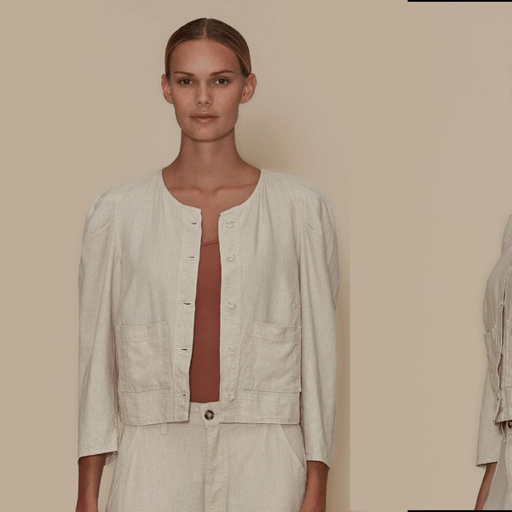 LINEN SIENNA JACKET SAND